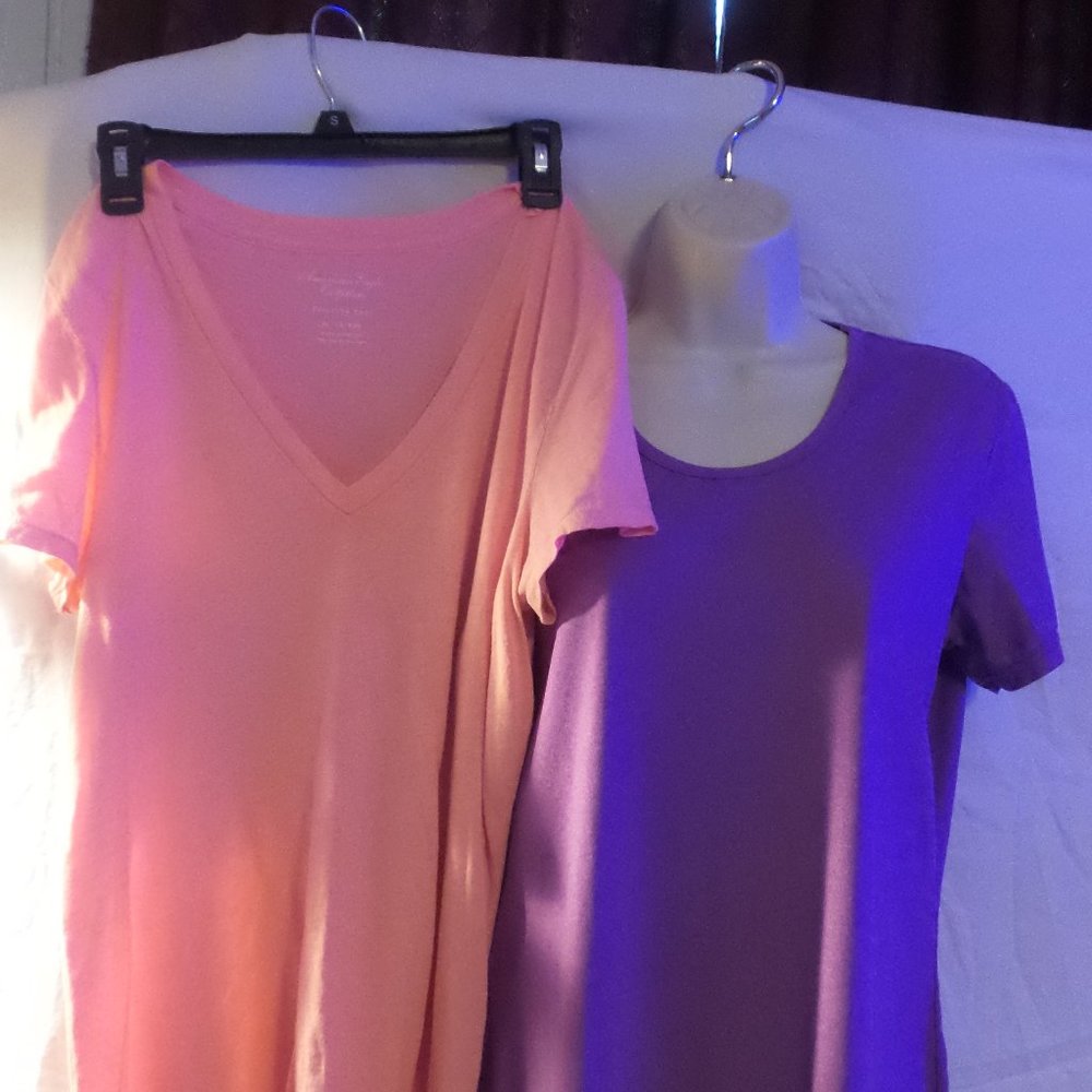 Loy of 2 Women's Short sleeve Tee Shirts Size XL American Eagle
